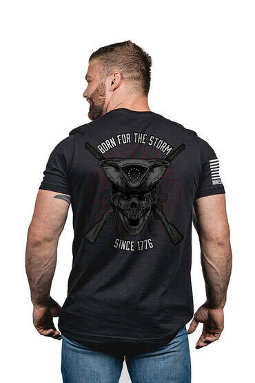 Nine Line Born for the storm shirt in black from the back